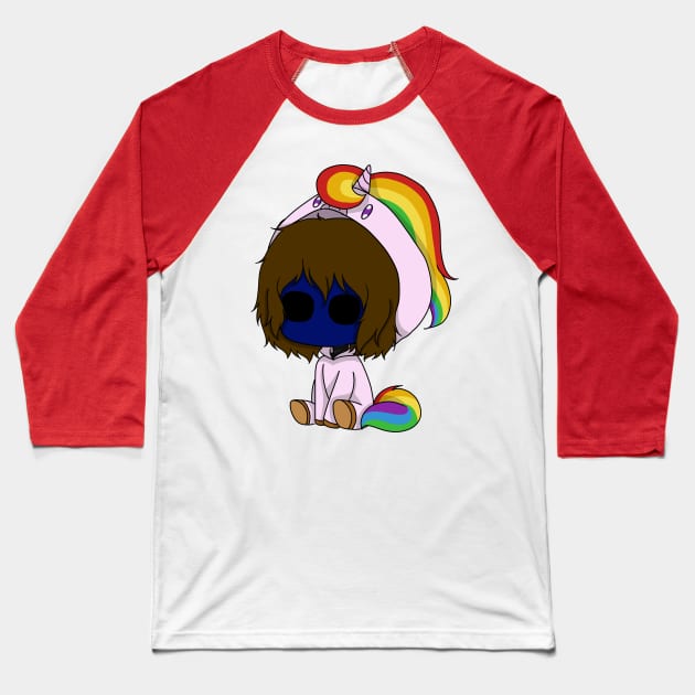 creepypasta unicorn (eyeless jack) Baseball T-Shirt by LillyTheChibi